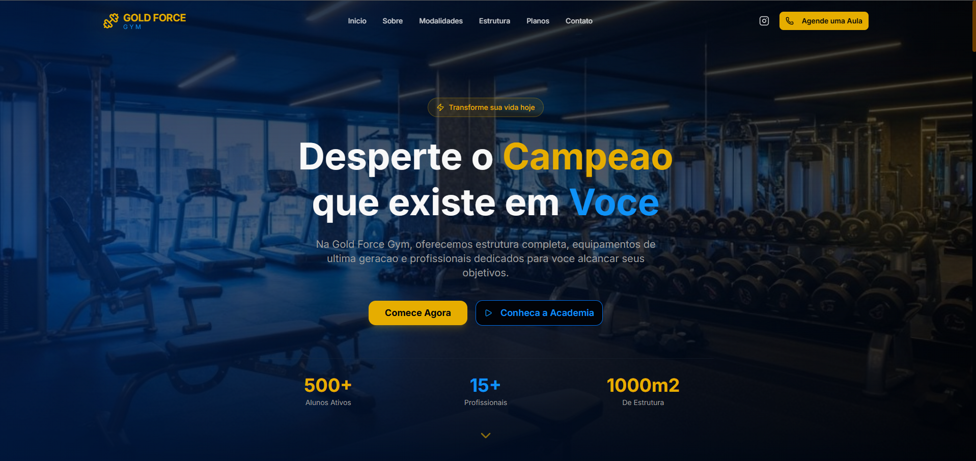 Prévia do site Gold Force Gym